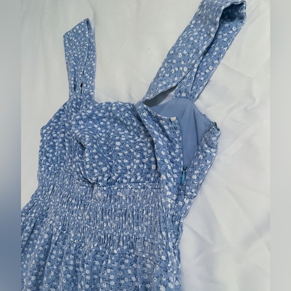 Sweet Pot Blue Floral Ruffle Mini Dress Size 10 - Picture 7 of 13